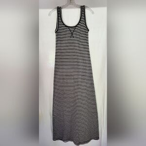 Ann Taylor Loft Black White Striped Tank Maxi Dress XS